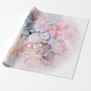 Papier Cadeau Whimsical white watercolor mandala design