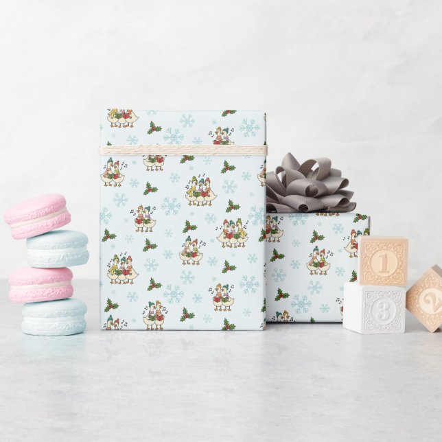 Papier Cadeau Whimsy Singing Christmas Geese Wrapping Paper Roll (Baby Shower)