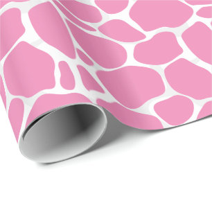 Papier Cadeau White and Pink Abstract Leopard