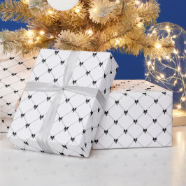 Papier Cadeau White & Black Bow Gift Wrapping Paper