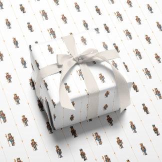 Papier Cadeau White classic nutcracker wrapping paper