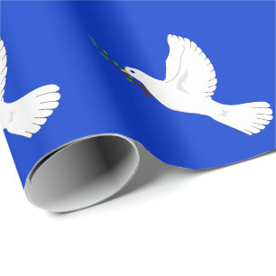 Papier Cadeau White Dove on Deep Blue Arrière - plan enveloppeme