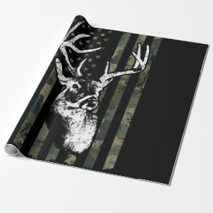Papier Cadeau Whitetail Buck Deer Hunting USA Camouflage Amériq