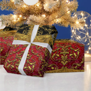 Papier Cadeau Whyburghs Damask Baroque Elégant   