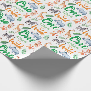 Papier Cadeau Wild One Safari Animal 1er Anniversaire Wild Thing