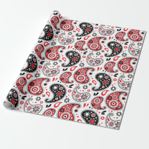 Papier Cadeau Wild West Rodeo Christmas Bandana Paisley Motif