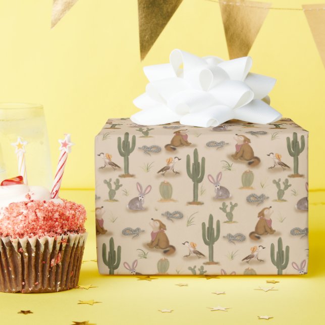 Papier Cadeau Wild West Rustic Desert Animaux Anniversaire (Fête d'anniversaire)