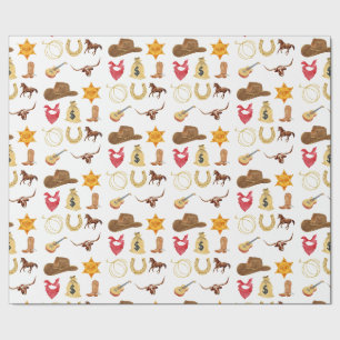 Papier Cadeau Wild West Western Country Rodeo N'importe quel âge