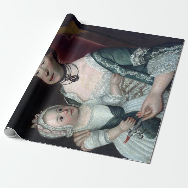 Papier Cadeau William Johnston Mme Jacob Hurd and Child (Déroulé)