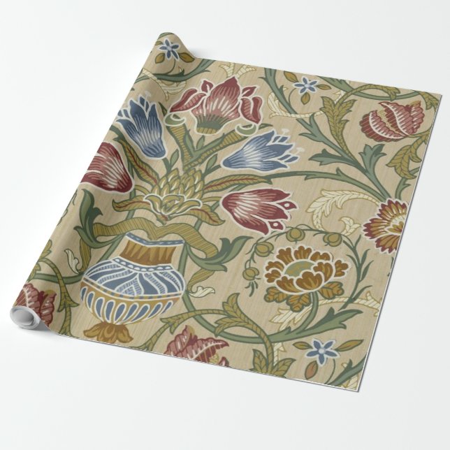 Papier Cadeau William Morris Brocade Motif de fond d'écran flora (Déroulé)