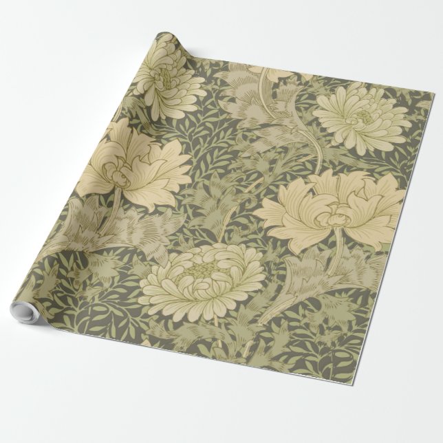 Papier Cadeau William Morris Chrysanthemum Fleur d'âge (Déroulé)