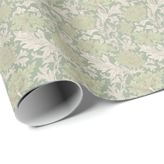 Papier Cadeau William Morris Chrysanthemum Motif Enveloppement P (Coin rond)