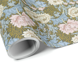 Papier Cadeau William Morris Chrysanthemum Motif floral Folia