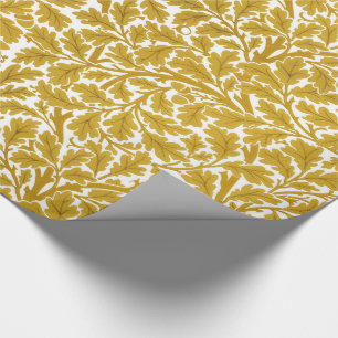 Papier Cadeau William Morris Feuilles de chêne, moutarde jaune e