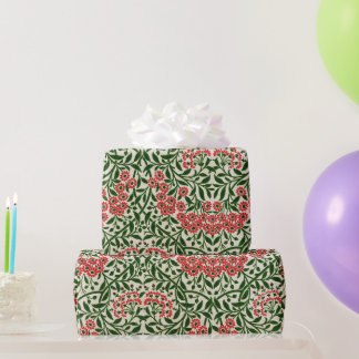 Papier Cadeau William Morris Fleurs de marguerite Vintages Vert 