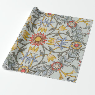 Papier Cadeau William Morris Floral Circle Flower Illustration