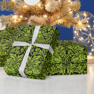 Papier Cadeau William Morris Frère Lapin Vert Sauge Noir