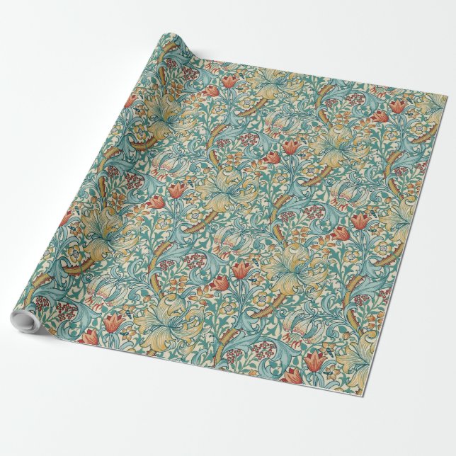 Papier Cadeau William Morris "Golden Lily" 3 (Déroulé)
