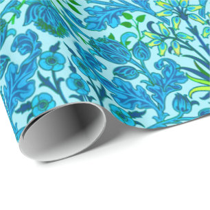 Papier Cadeau William Morris Hyacinth Print, Cerulean Blue