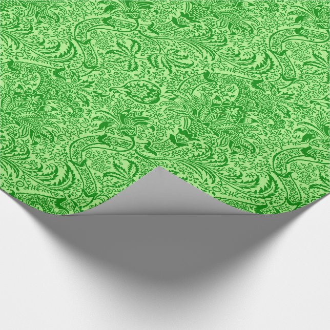 Papier Cadeau William Morris Indian, Lime et Kiwi Green (Coin)
