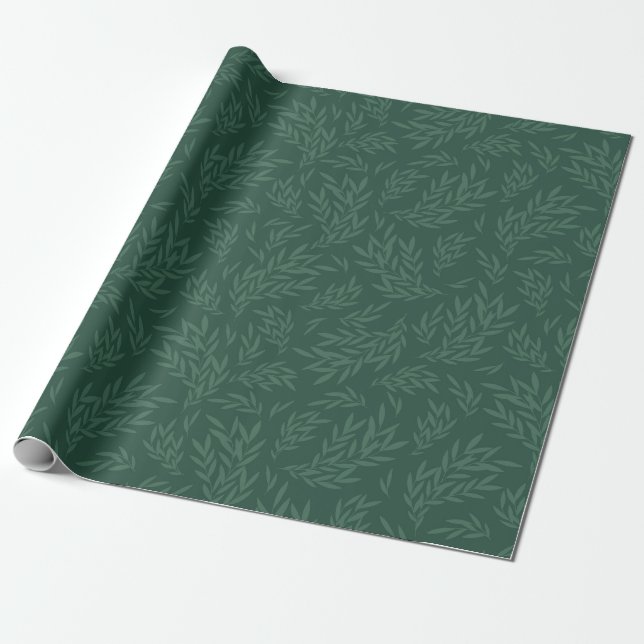 Papier Cadeau William Morris Inspirés Feuilles botaniques verts (Déroulé)