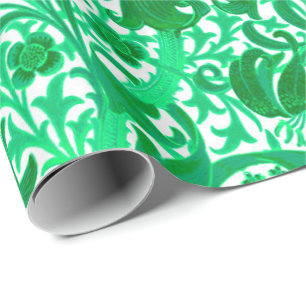 Papier Cadeau William Morris Iris et Lily, Jade Green