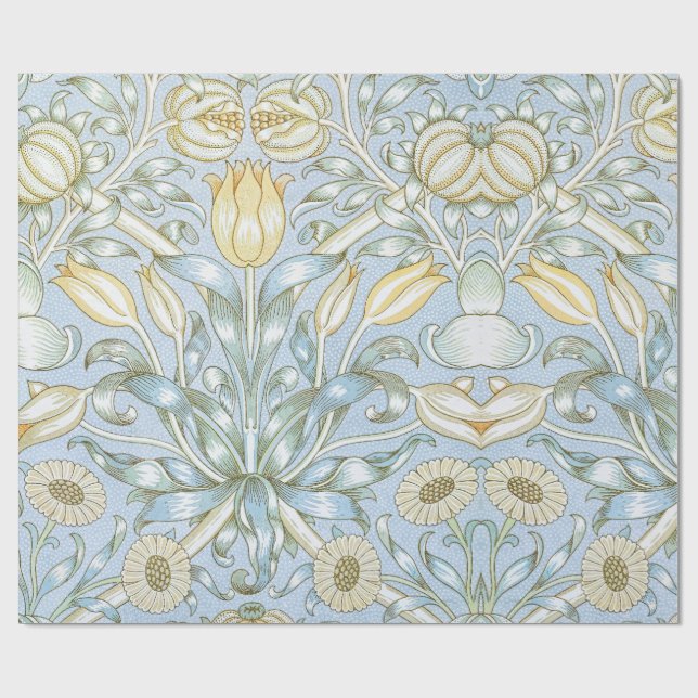 Papier Cadeau William Morris Lily et Motif de grenade (Plat)
