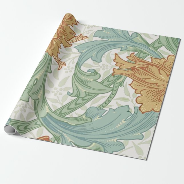 Papier Cadeau William Morris modèle floral à tige unique (Déroulé)
