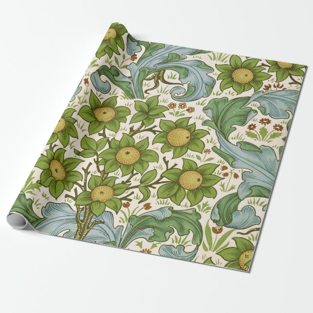 Papier Cadeau William Morris' Orchard Delight Art (Déroulé)