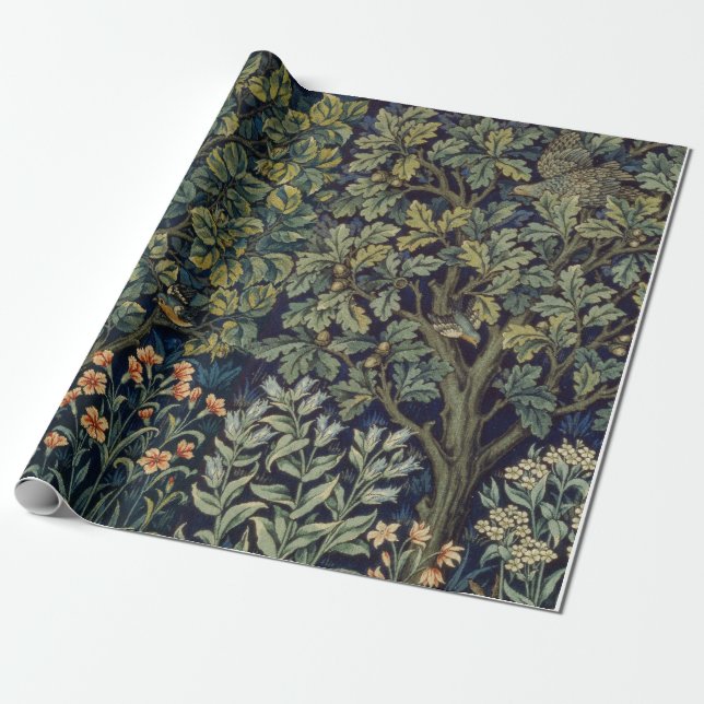 Papier Cadeau William Morris Pheasier Bois Bois (Déroulé)