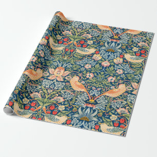 Papier Cadeau William Morris Strawberry Thief Motif floral