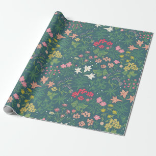 Papier Cadeau William Morris Style Jardin de printemps motif flo