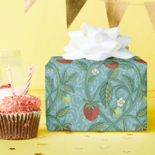 Papier Cadeau William Morris Style Strawberry Thief Floral