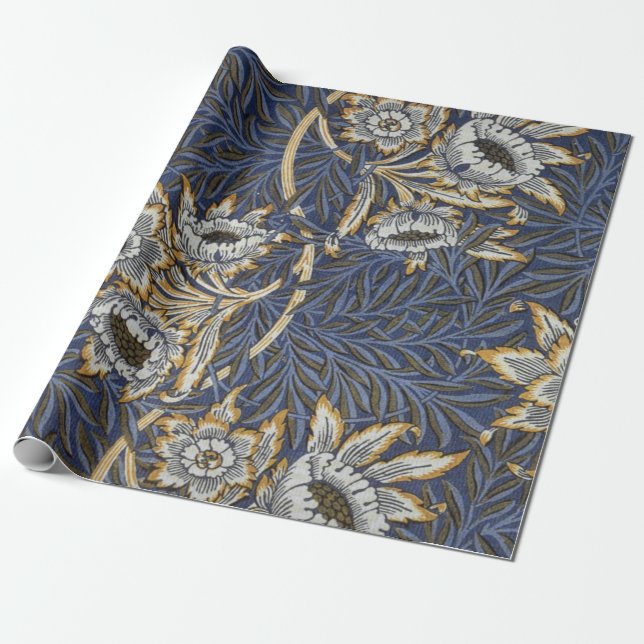 Papier Cadeau William Morris Tulip et Willow Floral (Déroulé)
