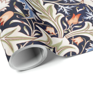 Papier Cadeau William Morris Vintage Bleu Bleu Bleu Flore Fleurs