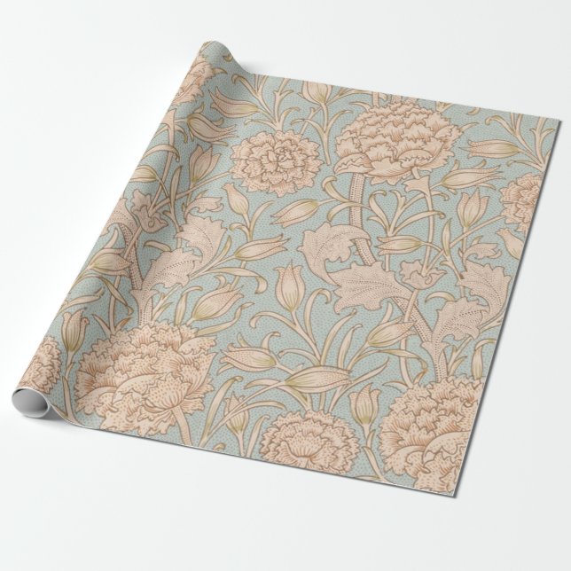 Papier Cadeau William Morris Wild Tulip Fleur Design Floral (Déroulé)