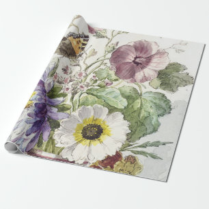 Papier Cadeau William vanLee Bouquet de fleurs avec un papillon