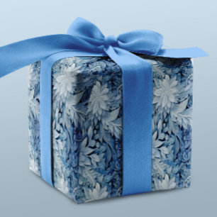 Papier Cadeau Winter Wonderland Bleu gelé motif