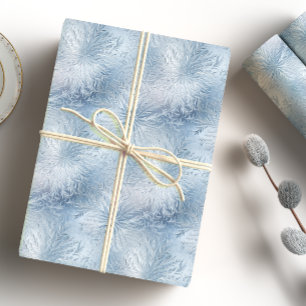 Papier Cadeau Winter Wonderland Bleu gelé motif