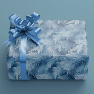Papier Cadeau Winter Wonderland Bleu gelé motif