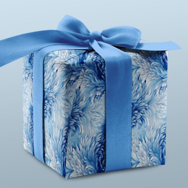 Papier Cadeau Winter Wonderland Bleu gelé motif (Créateur téléchargé)