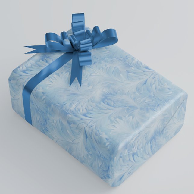 Papier Cadeau Winter Wonderland Bleu gelé motif (Créateur téléchargé)