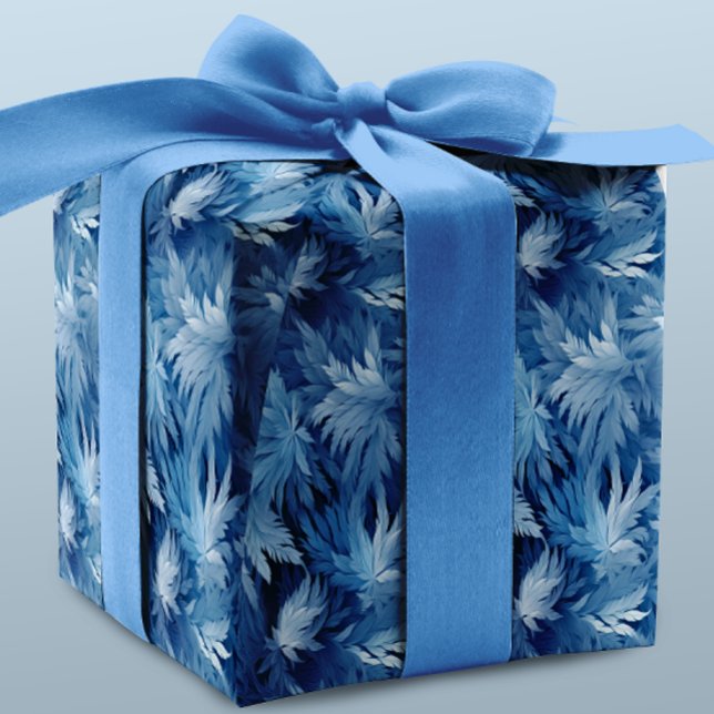 Papier Cadeau Winter Wonderland Bleu gelé motif (Créateur téléchargé)