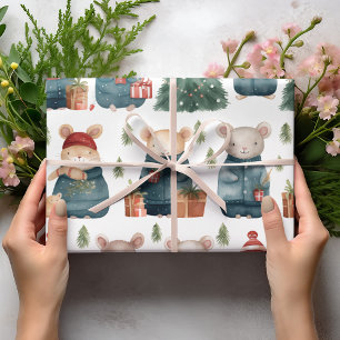 Papier Cadeau Winter Wonderland : Mice in Vintage Sweaters"
