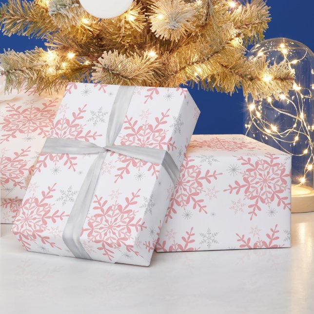 Papier Cadeau Winter Wonderland Pink Silver Flèches (Vacances)