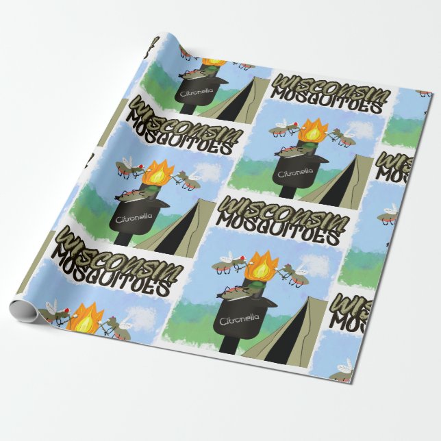 Papier Cadeau Wisconsin Mosquitoes Cartoon (Déroulé)