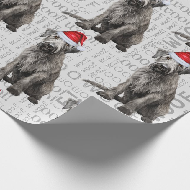 Papier Cadeau Wolfhound dog Santa Christmas for Dog Lovers (Coin)