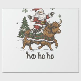 Papier Cadeau Womens Xmas Tree Lighting Santa Riding Highland Co