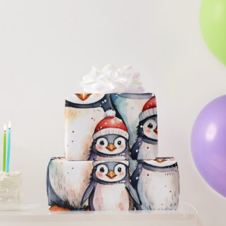 Papier Cadeau Wonderland de Penguin d'hiver