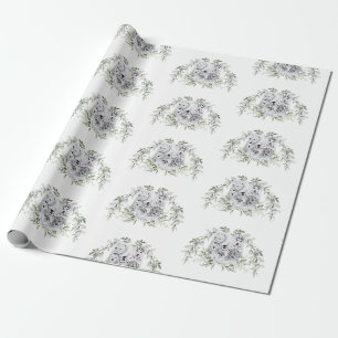 Papier Cadeau Wonderland d'hiver gelé Baby shower d'animaux d'ar